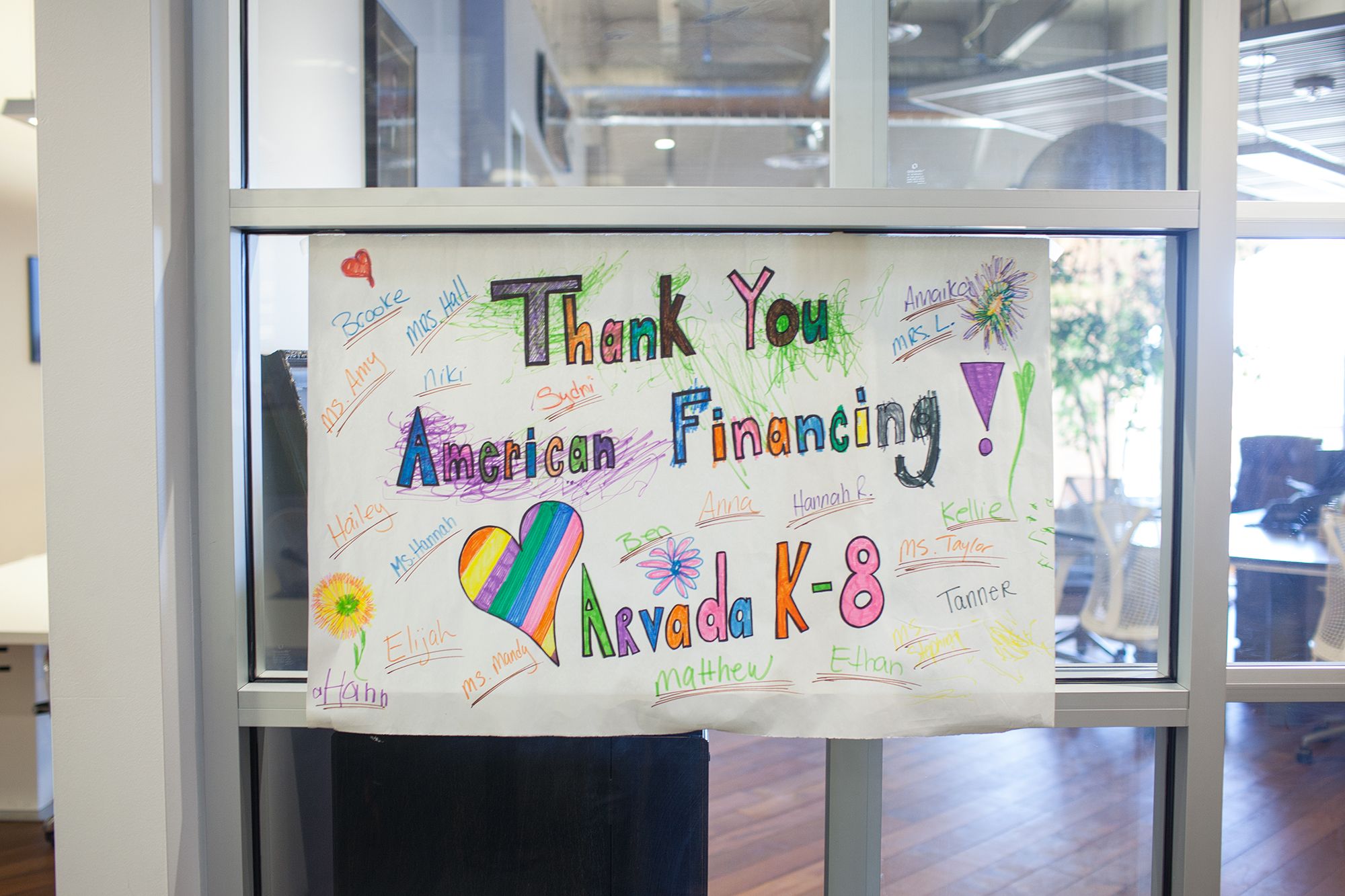 Arvada K-8 school thank you sign