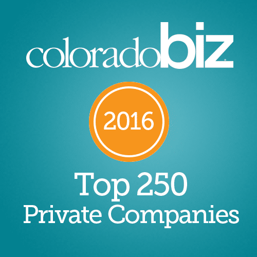ColoradoBiz top 250 private companies award 2016
