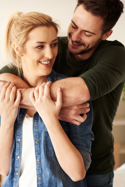 Couple embracing