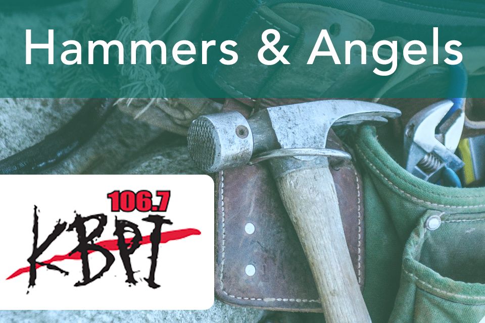 KBPI Hammers and Angels charity drive logo
