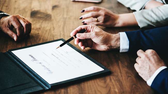 Adults signing divorce application