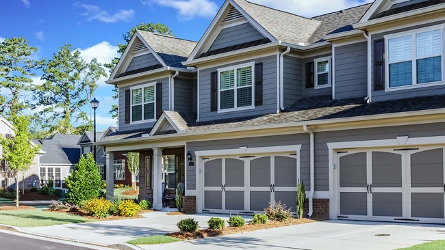 New townhouses on a sunny day