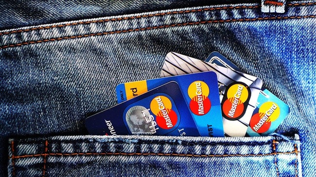 Credit cards in jean pocket