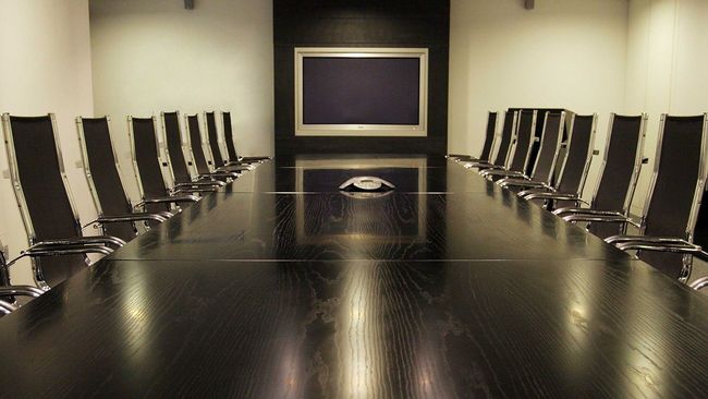 Corporate boardroom table and chairs