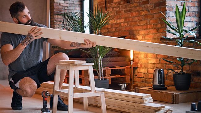 Man working on home improvement project