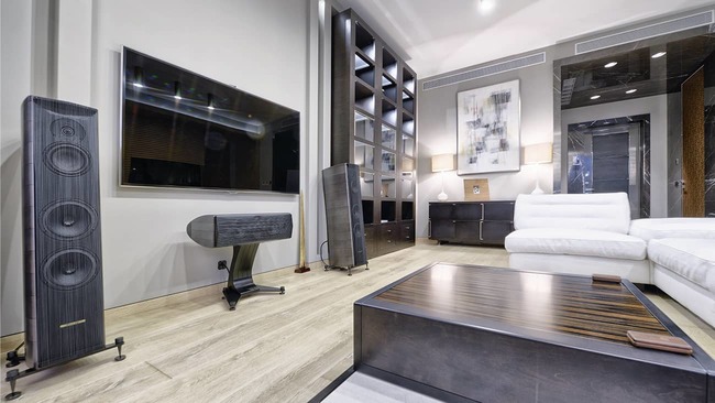 Home theater in a modern home