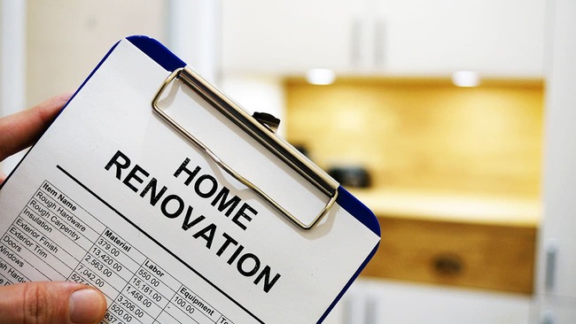 Clipboard with home renovations