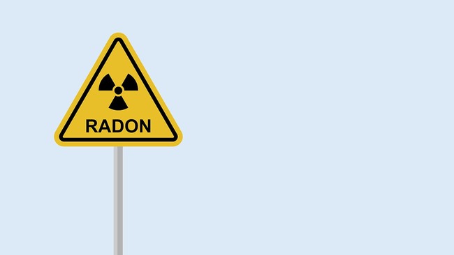 Sign for high levels of radon